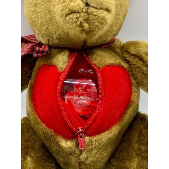 Vintage Mattel Emotions 1985 Teddy Bear With Heart Zippered Hidden Gift Box RARE - Picture 12 of 16